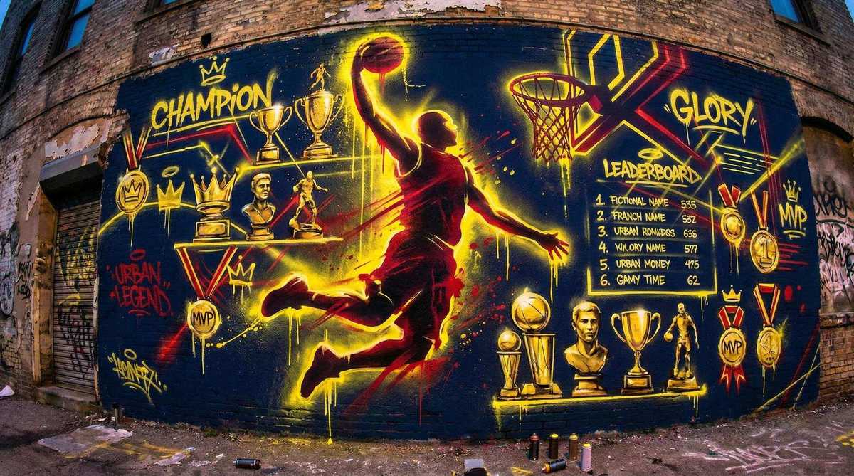 bb贝博 | BASKET-ZONE荣誉墙合作伙伴涂鸦Logo墙