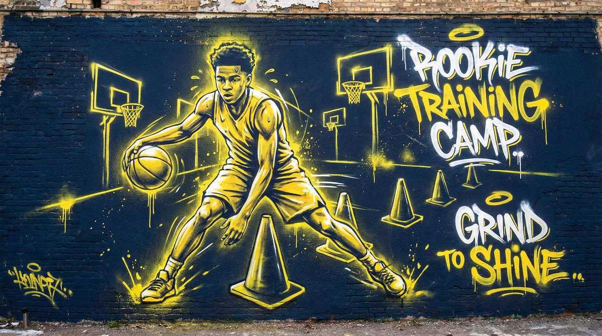 bb贝博 | 篮球基础运球教学涂鸦风格